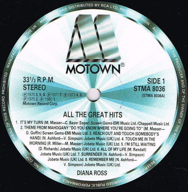 Diana Ross - All The Great Hits (Vinyl)