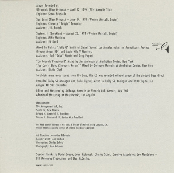 Wynton Marsalis & Ellis Marsalis - Joe Cool's Blues (CD) Image