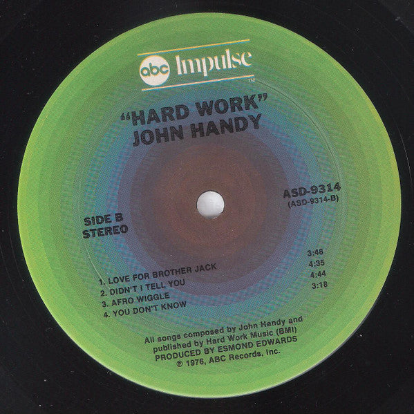 John Handy - Hard Work (Vinyl) Image