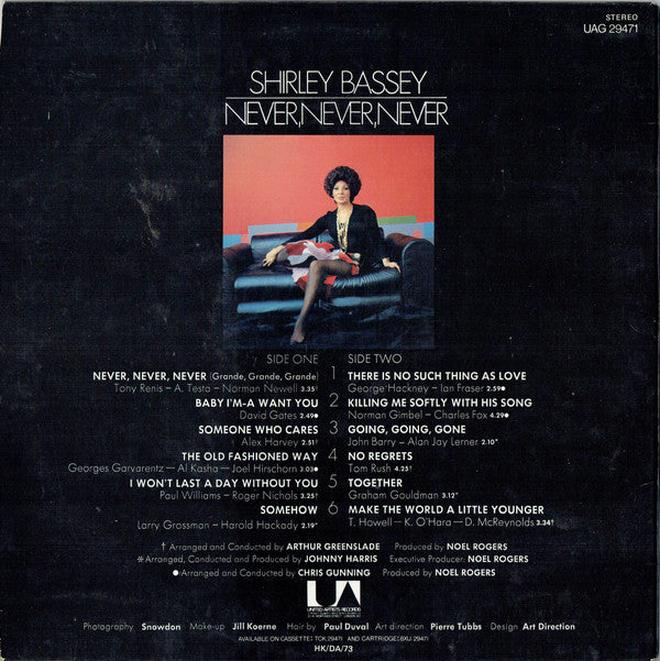 Shirley Bassey - Never, Never, Never (Vinyl)