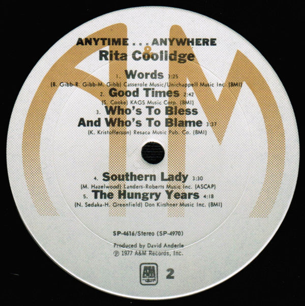 Rita Coolidge - Anytime... Anywhere (Vinyl) Image
