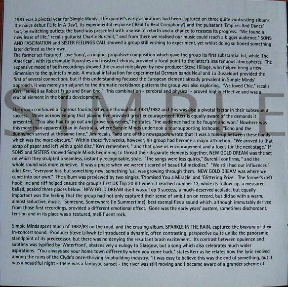 Simple Minds - Glittering Prize 81/92 (CD) Image