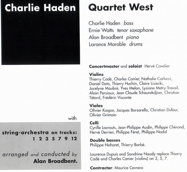 Charlie Haden Quartet West - Now Is The Hour (CD) Image