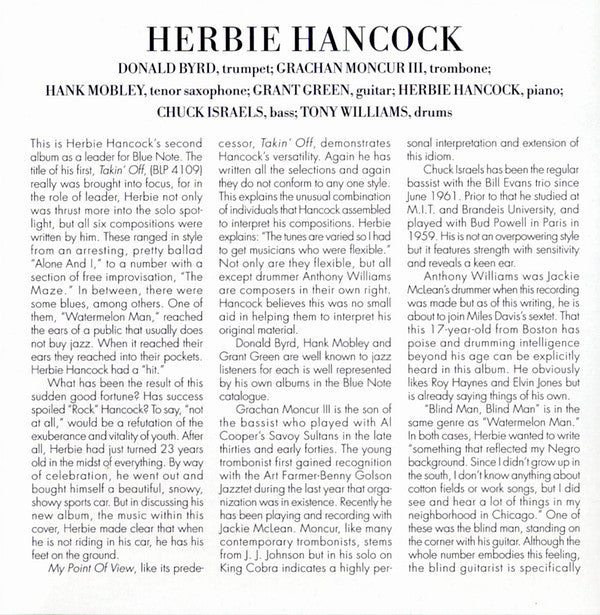 Herbie Hancock - My Point Of View (CD) Image