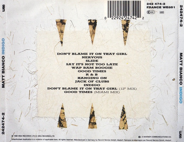 Matt Bianco - Indigo (CD) Image