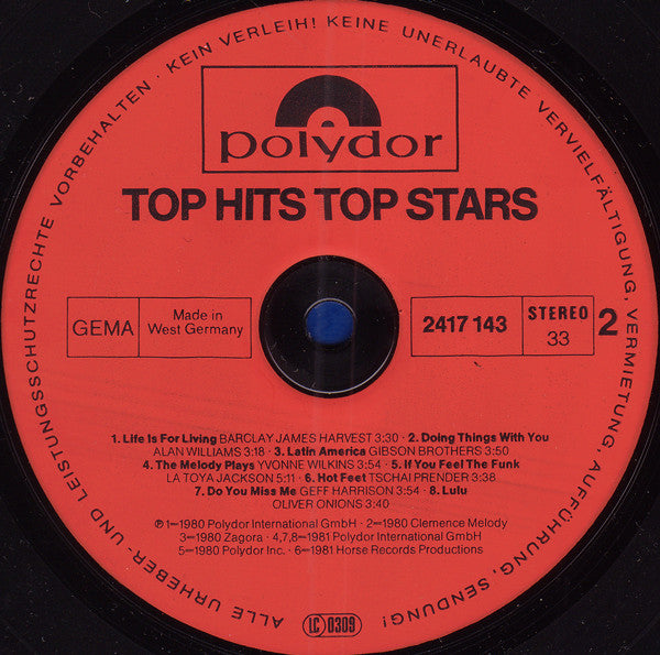Various - Top Hits Top Stars (Vinyl) Image
