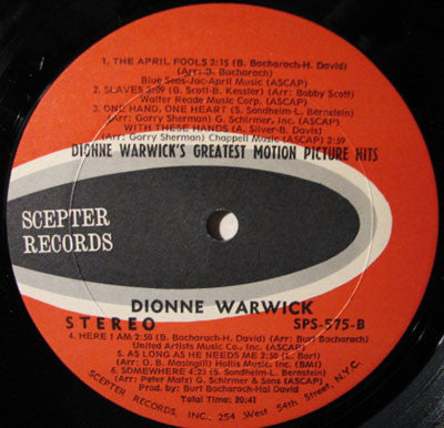 Dionne Warwick - Dionne Warwick's Greatest Motion Picture Hits (Vinyl) Image
