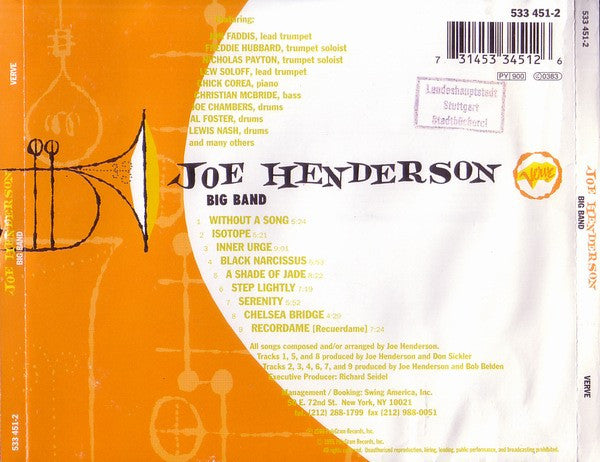 Joe Henderson - Big Band (CD) Image