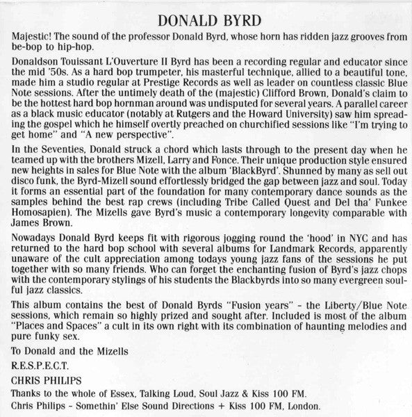 Donald Byrd - The Best Of Donald Byrd (CD) Image