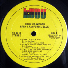 Hank Crawford - Hank Crawford's Back (Vinyl)