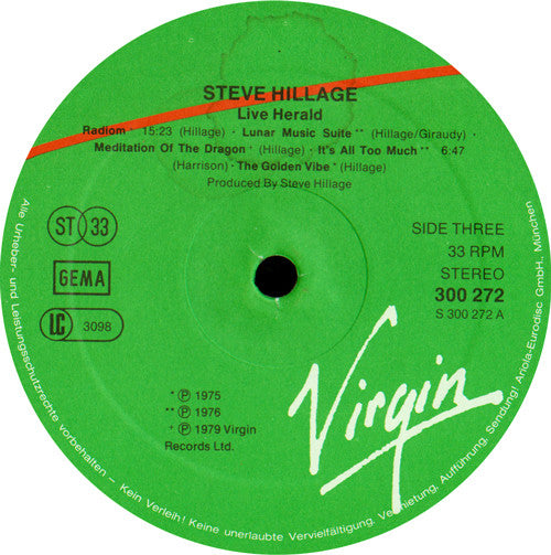 Steve Hillage - Live Herald (Vinyl) (2)