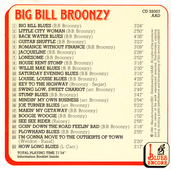 Big Bill Broonzy - House Rent Stomp (CD) Image