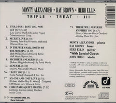 Monty Alexander, Ray Brown, Herb Ellis With Special Guest John Frigo - Triple Â· Treat Â· I I I (CD) Image