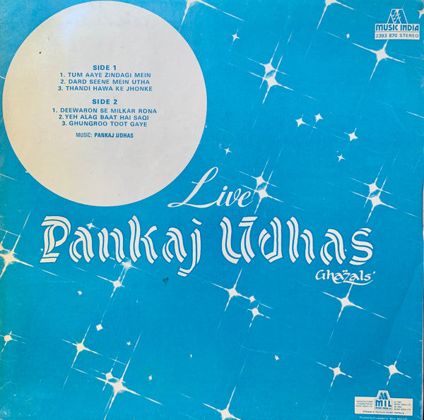 Pankaj Udhas - Live - Pankaj Udhas (Ghazals) (Vinyl) Image