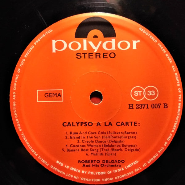 Roberto Delgado & His Orchestra - Calypso Ã€ La Carte (Vinyl) Image