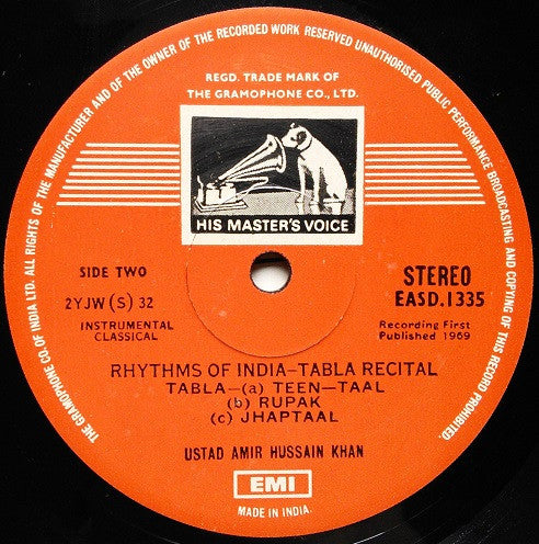 Ustad Ahmedjan Thirakhwa And Ustad Amir Hussain Khan - Rhythms Of India (Tabla Recital) (Vinyl) Image