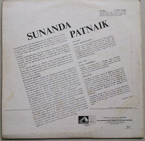 Sunanda Patnaik - Raga Jayjayanti, Ramkeli  (Vinyl)