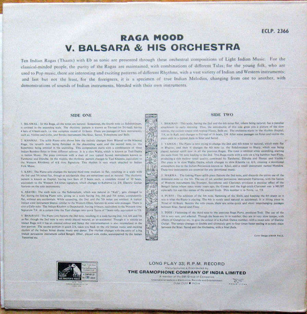 V. Balsara & His Orchestra - Raga Mood (Vinyl) Image