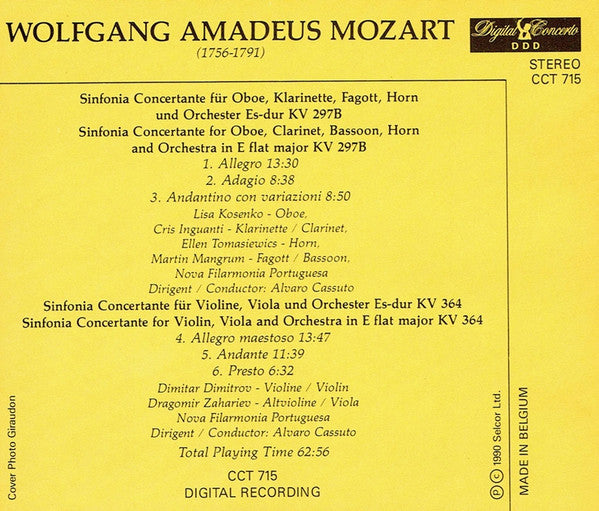 Wolfgang Amadeus Mozart - Sinfonie Concertanti (CD) Image