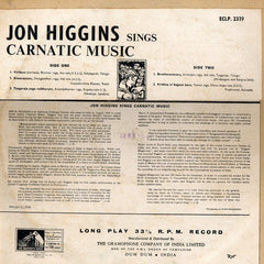 Jon B. Higgins -  Jon Higgins Sings Carnatic Music (Vinyl)