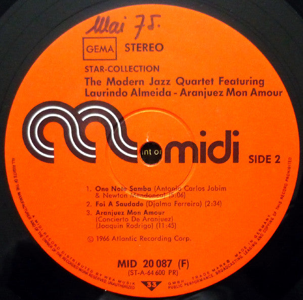 Modern Jazz Quartet, The Feat. Laurindo Almeida - Aranjuez Mon Amour (Vinyl) Image