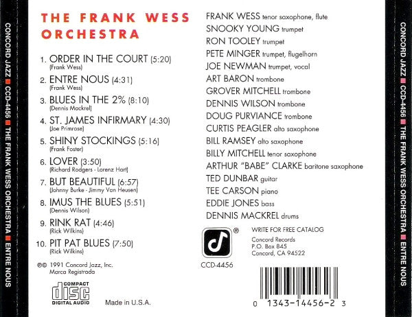 Frank Wess Orchestra, The - Entre Nous (CD)