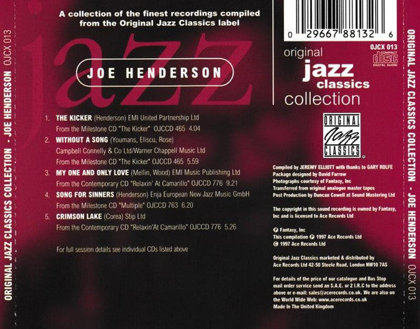 Joe Henderson - Original Jazz Classics Collection (CD) Image