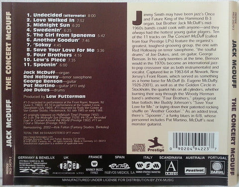Brother Jack McDuff - The Concert McDuff (CD) Image