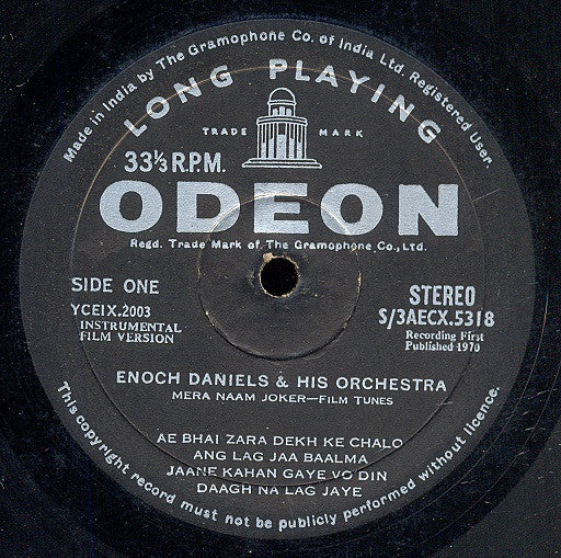 Enoch Daniels And His Orchestra - Songs From Mera Naam Joker (Vinyl)