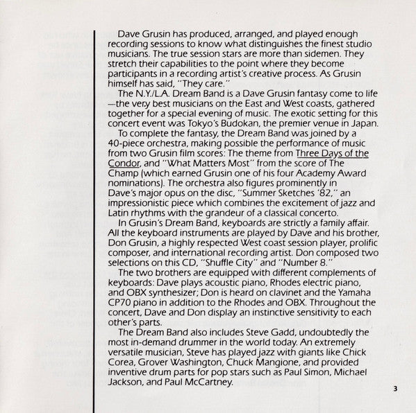 Dave Grusin And NY-LA Dream Band, The - Dave Grusin And The NY-LA Dream Band (CD) Image