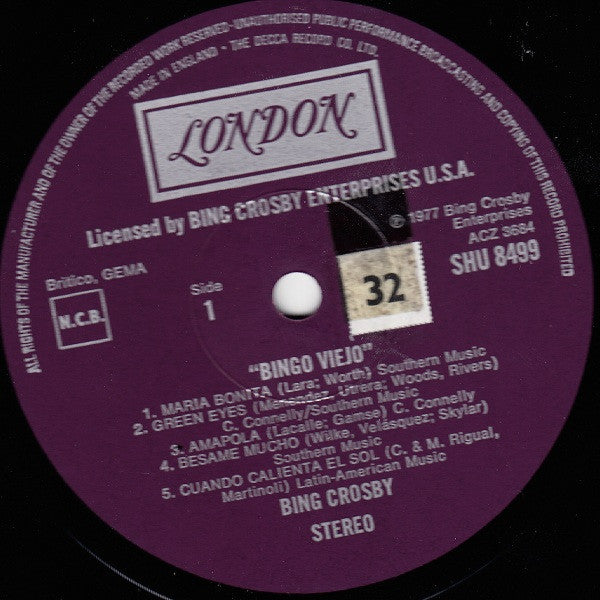 Bing Crosby - Bingo Viejo (Vinyl) Image