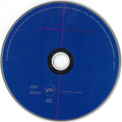 Art Porter - For Art's Sake (CD) Image