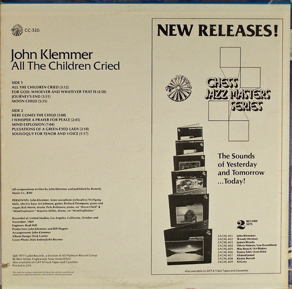 John Klemmer - All The Children Cried (Vinyl)