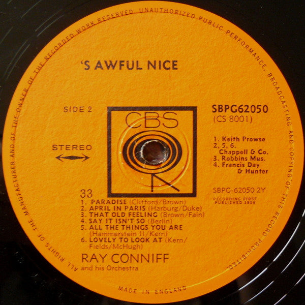 Ray Conniff & His Orchestra - 'S Awful Nice (Vinyl)