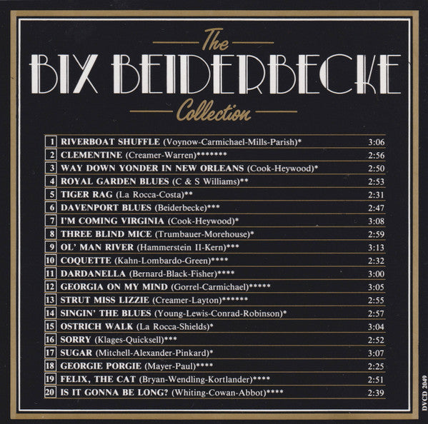 Bix Beiderbecke - The Bix Beiderbecke Collection - 20 Golden Greats (CD) Image