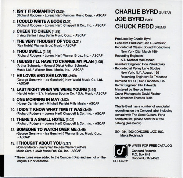 Charlie Byrd Trio - Isn't It Romantic (CD) Image