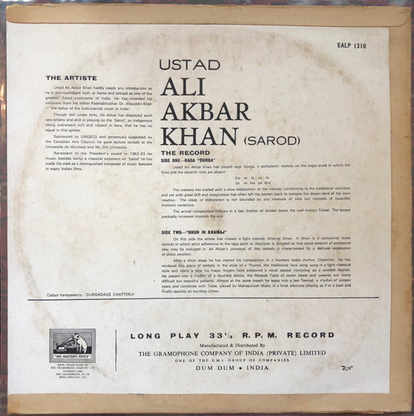 Ali Akbar Khan - Sarod (Vinyl)