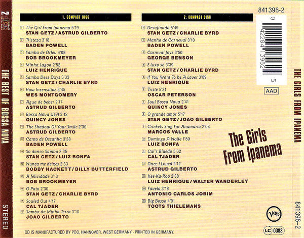 Various - The Girls From Ipanema (Best Of Bossa Nova) (CD) (2 CD) Image