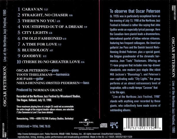 Oscar Peterson - Live At The Northsea Jazz Festival, 1980 (CD) Image
