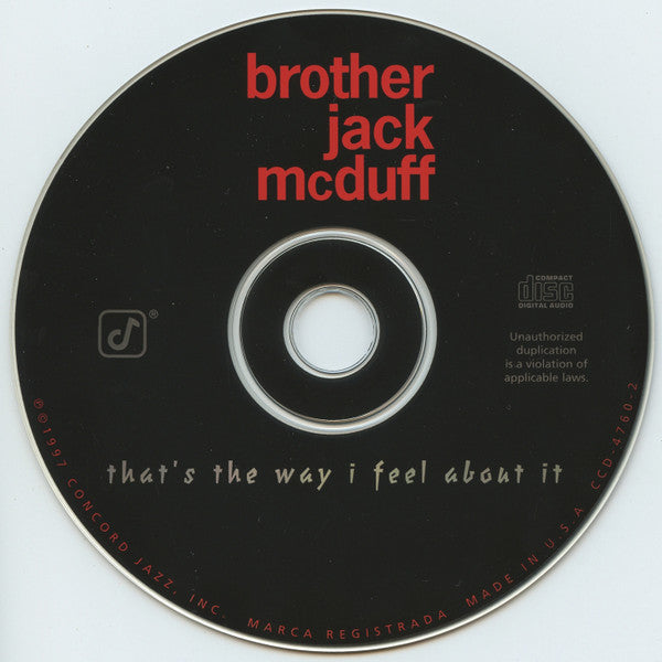 Brother Jack McDuff - That's The Way I Feel About It (CD) Image