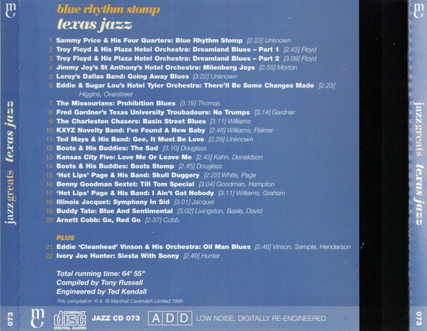 Various - Texas Jazz - Blue Rhythm Stomp (CD)