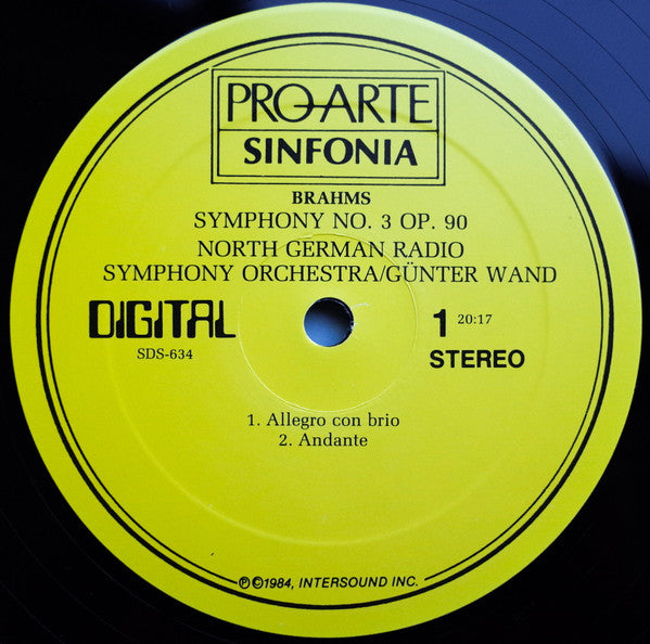 Johannes Brahms - NDR Sinfonieorchester â€¢ GÃ¼nter Wand - Symphony No. 3 In F Op. 90 (Vinyl) Image