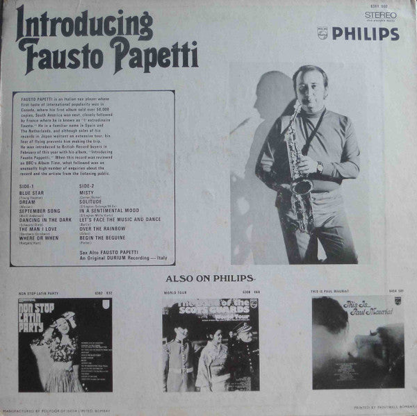 Fausto Papetti - Introducing Fausto Papetti (Vinyl)