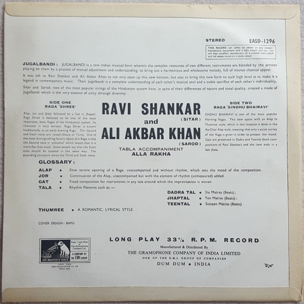 Ravi Shankar & Ali Akbar Khan, Alla Rakha - Shree / Sindhu Bhairavi (Vinyl)