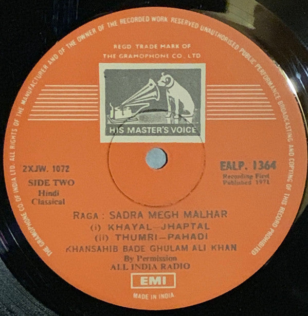 Bade Ghulam Ali Khan - Great Master, Great Music (Vinyl) Image