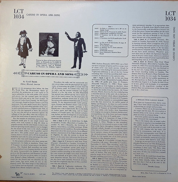Enrico Caruso - Caruso In Opera And Song (Vinyl) Image