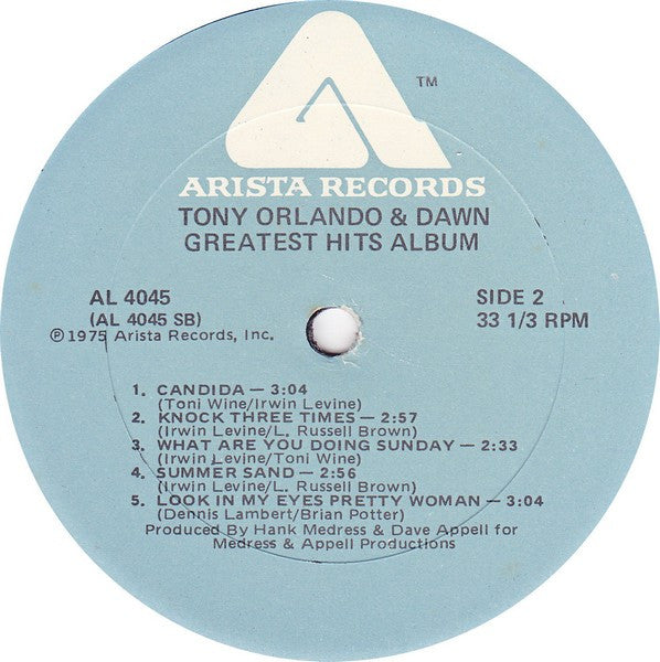 Tony Orlando & Dawn - Greatest Hits (Vinyl)