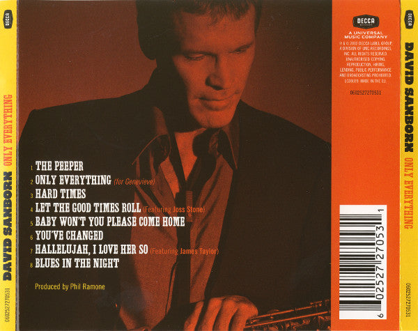 David Sanborn - Only Everything (CD) Image