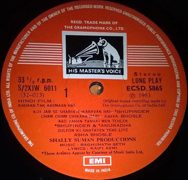 Raghunath Seth, Kaifi Azmi - Kahaan Tak Aasmaan Hai (Vinyl) Image