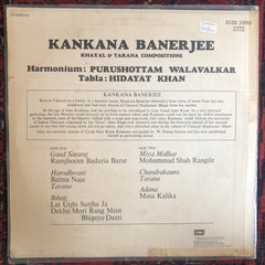 Kankana Banerjee - Khayal & Tarana Compositions (Vinyl)